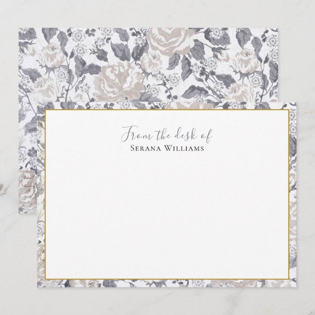 Vintage Wildflower Personalized Card (Front/Back)