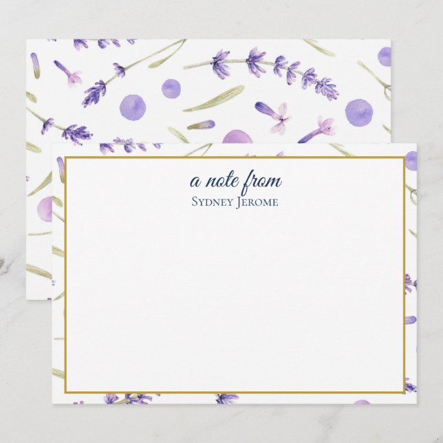 Vintage Wildflower Personalized Card (Front/Back)
