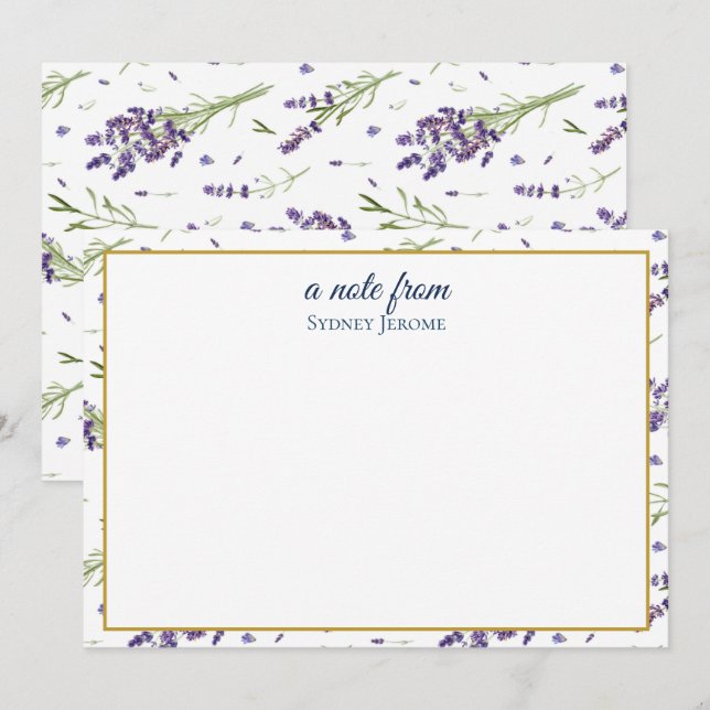 Vintage Wildflower Personalized Card (Front/Back)