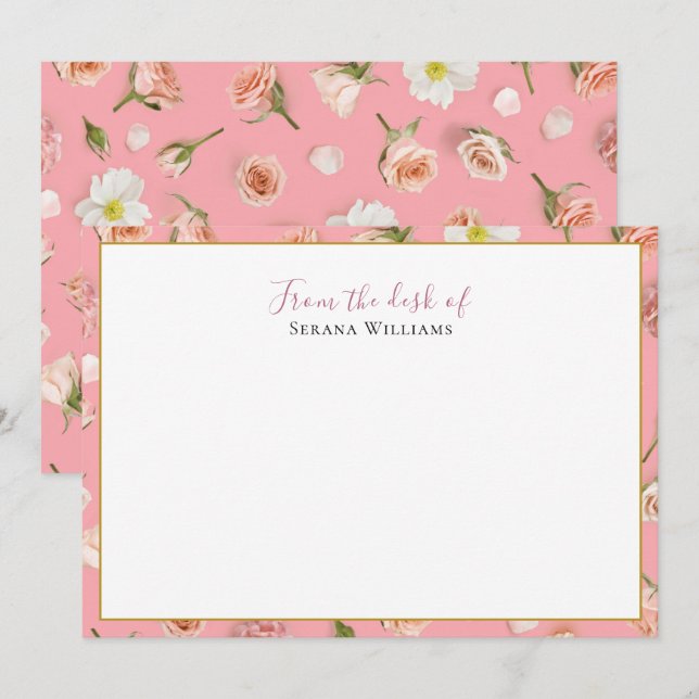 Vintage Wildflower Personalized Card (Front/Back)