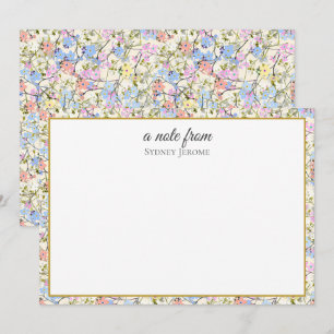 Vintage Wildflower Personalized Card
