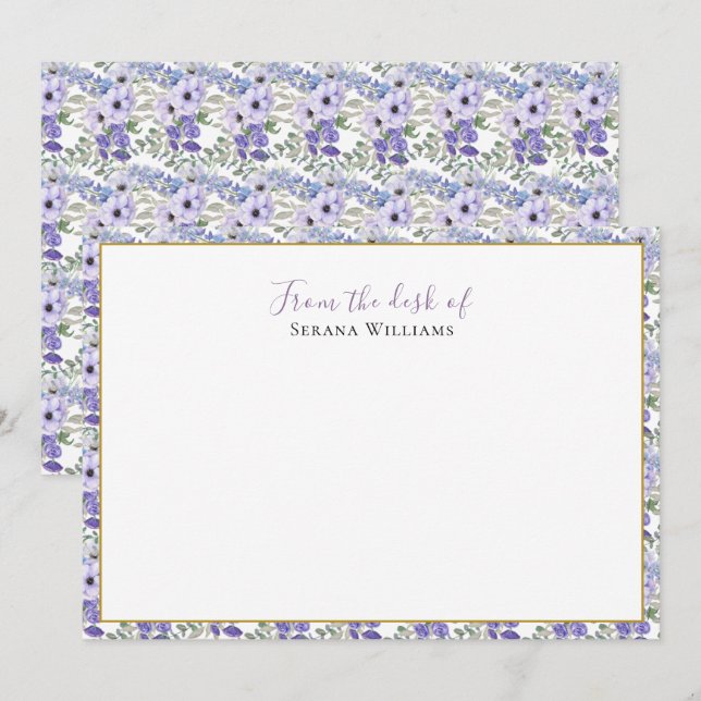 Vintage Wildflower Personalized Card (Front/Back)