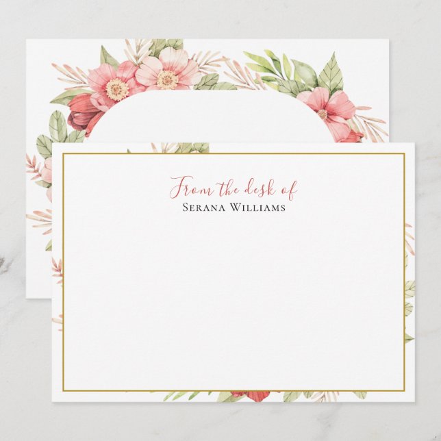 Vintage Wildflower Personalized Card (Front/Back)