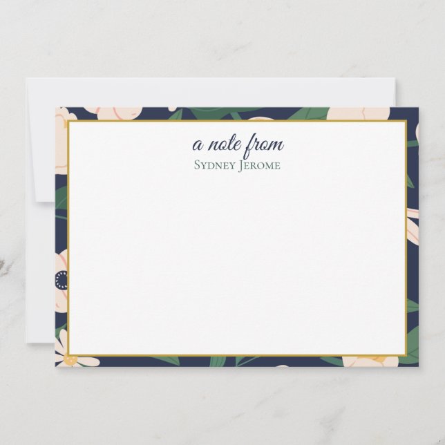 Vintage Wildflower Personalized Card (Front)