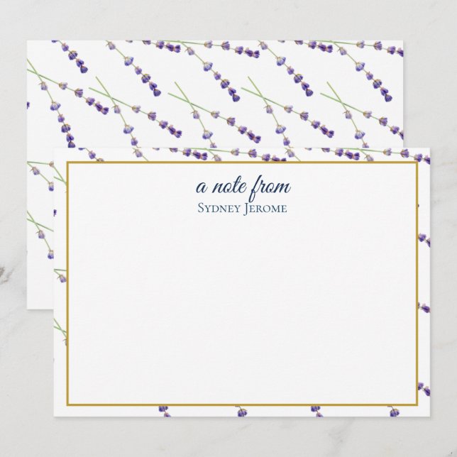 Vintage Wildflower Personalized Card (Front/Back)