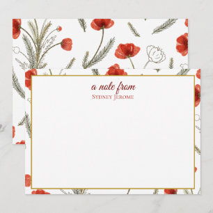 Vintage Wildflower Personalized Card