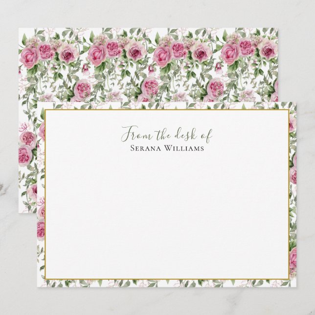 Vintage Wildflower Personalized Card (Front/Back)