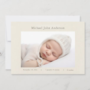 Vintage Wildflower Photo Birth Announcement