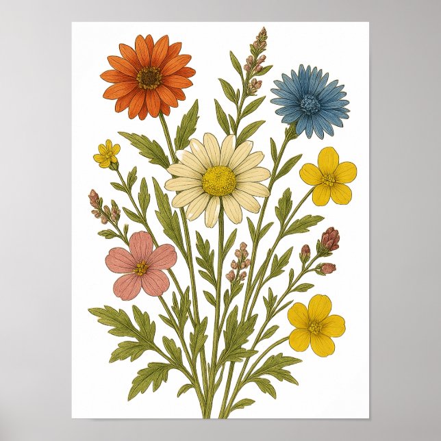 Vintage Wildflower Poster (Front)