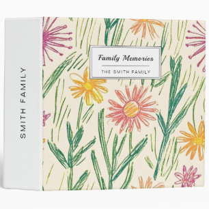 Vintage Wildflower Sketch (10) Binder