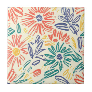 Vintage Wildflower Sketch (11) Tile