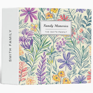 Vintage Wildflower Sketch (2) Binder