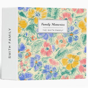 Vintage Wildflower Sketch (3) Binder