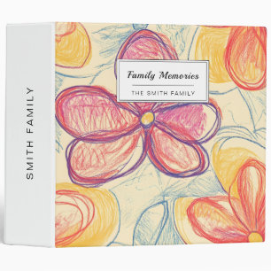 Vintage Wildflower Sketch (4) Binder