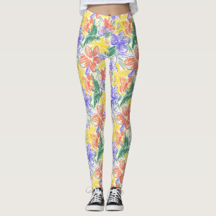 Vintage Wildflower Sketch (5) Leggings