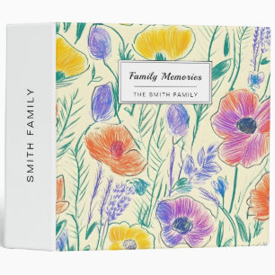 Vintage Wildflower Sketch (6) Binder