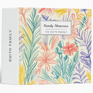 Vintage Wildflower Sketch (7) Binder