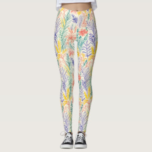 Vintage Wildflower Sketch (7) Leggings