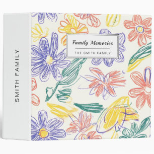 Vintage Wildflower Sketch (9) Binder