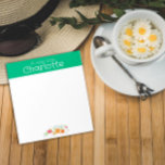 Vintage wildflower watercolor green  notepad<br><div class="desc">Yellow orange red watercolor botanical flower Notepad. Personalized  Stationery. Add your name.</div>