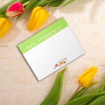 Vintage wildflower watercolor green teacher  notepad<br><div class="desc">Yellow orange red watercolor botanical flower Notepad. Personalized  Stationery for teachers. Add your name.</div>
