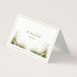 Vintage Wildflowers Custom Table Number Tents