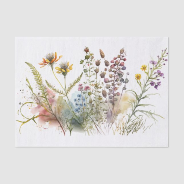 vintage wildflowers decoupage tissue paper (Front)