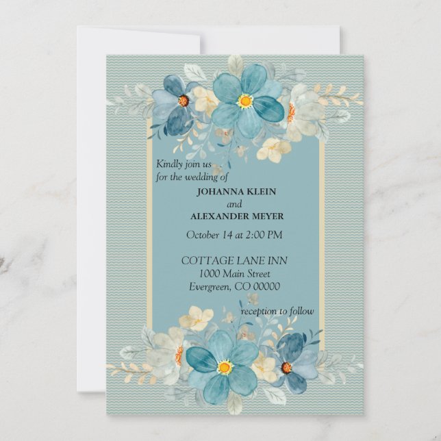 Vintage Wildflowers  Invitation (Front)