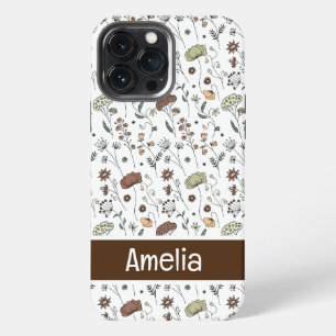 Vintage Wildflowers Pattern iPhone 13 Pro Max Case