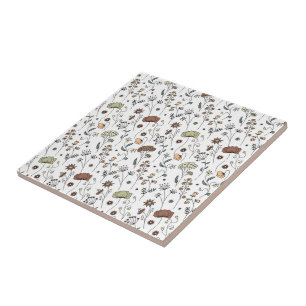 Vintage Wildflowers Pattern Tile