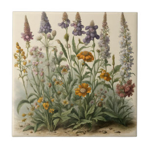 Vintage Wildflowers  Tile