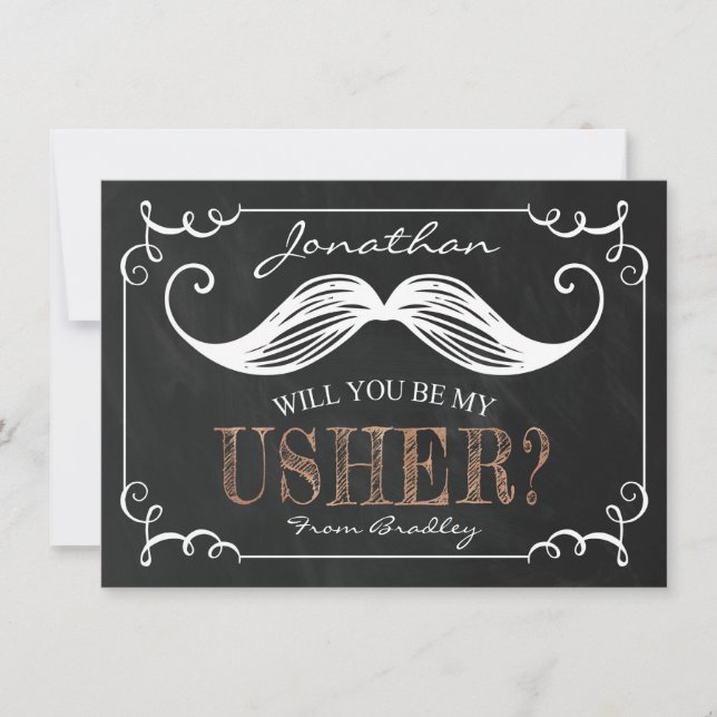 Vintage Will You Be My Usher | Usher Invitation (Front)