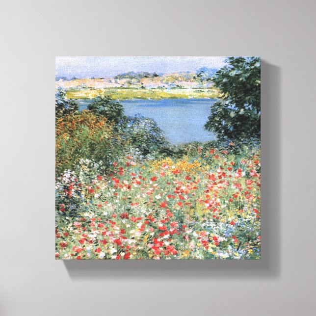 Vintage Willard Metcalf Poppy Garden Canvas Print (Front)