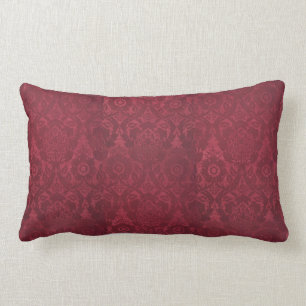 Vintage William Morris Acorn Embossed Velvet Lumbar Pillow