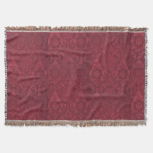 Vintage William Morris Acorn Embossed Velvet Throw Blanket