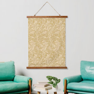 Vintage William Morris Arcadia Gold Seamless Hanging Tapestry