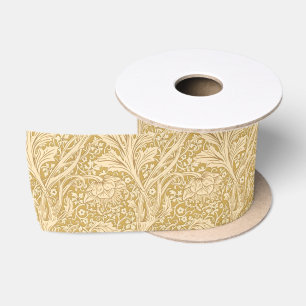 Vintage William Morris Arcadia Gold Seamless Satin Ribbon