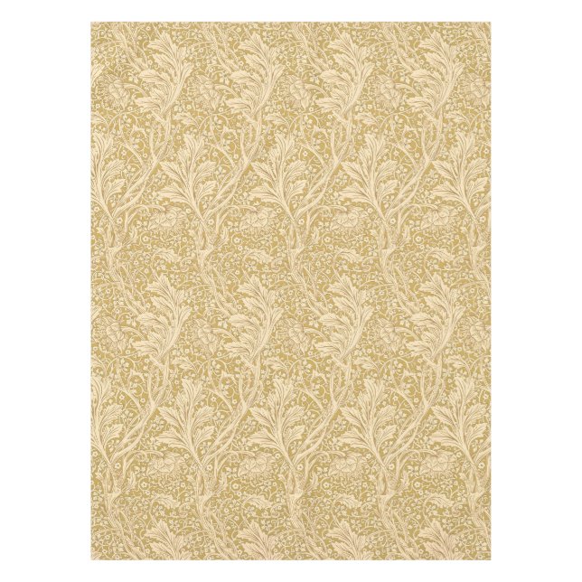 Vintage William Morris Arcadia Gold Seamless Tablecloth (Front)