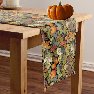 Vintage William Morris Autumn Pumpkins Leaves  Medium Table Runner