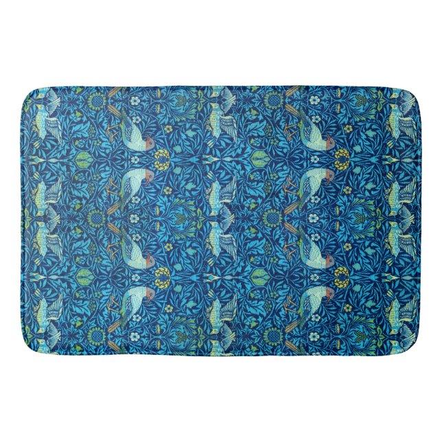 Vintage William Morris Bird   Bath Mat (Front)