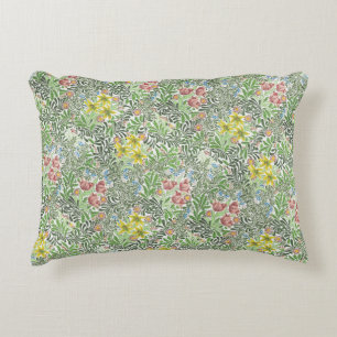 Vintage William Morris Bower Flowers Greenery Accent Pillow