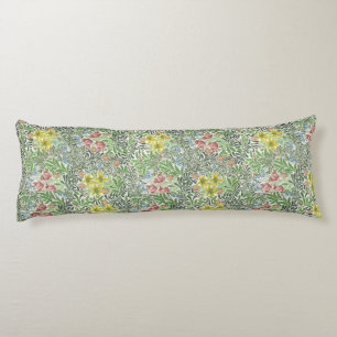 Vintage William Morris Bower Flowers Greenery Body Pillow
