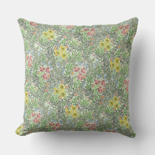 Vintage William Morris Bower Flowers Greenery Throw Pillow