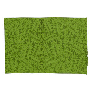 Vintage William Morris Branch Green Leaf Pattern Pillowcase