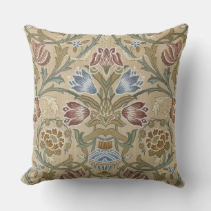 Vintage William Morris Brocade Floral Symmetrical Outdoor Pillow