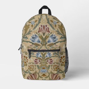 Vintage William Morris Brocade Floral Symmetrical Printed Backpack
