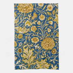 Vintage William Morris Cherwell Blue Floral Art Kitchen Towel