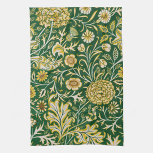 Vintage William Morris Cherwell Green Floral Art Kitchen Towel