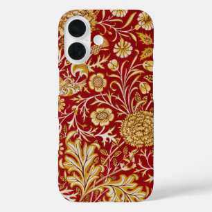Vintage William Morris Cherwell Red Floral Art iPhone 16 Case