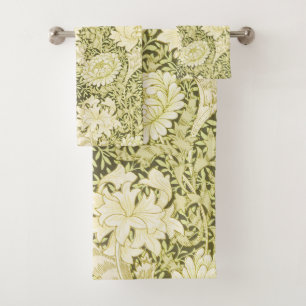 Vintage William Morris Chrysanthemum Pattern Bath Towel Set